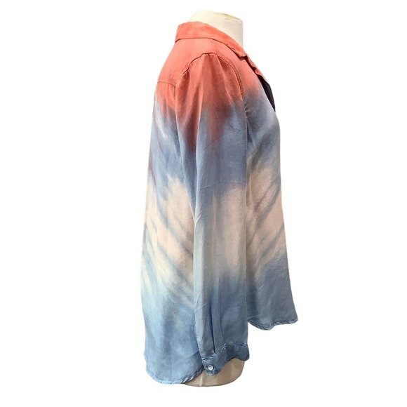 CLOTH & STONE Women'sTie Dye Button Up Shirt Top sz M Tencel Long sleeve - Picture 4 of 6